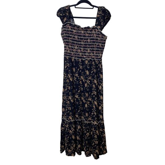 Jessica Simpson Clarice Cap Sleeve Smocked Tiered Floral Maxi Dress Sz Large NWT - Picture 3 of 8